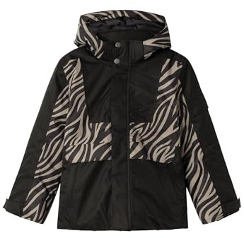 NAME IT Mädchen NKFSLOPE10 SKI Jacket AOP FO Schneejacke, Desert Taupe/AOP:Zebra, 140
