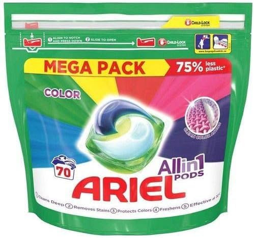 Ariel Capsules de couleur tout-en-un, 70 lavages