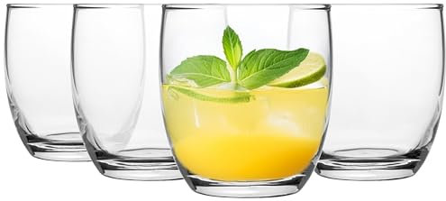 Glasmark KROSNO 1992 Trinkgläser Set Gläser 4 Stück 220 ml Wassergläser Cocktailgläser Saftgläser Saft Wasser Glas Mit Dickem Boden Spülmaschinenfest