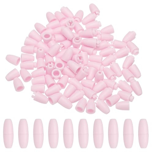 PATIKIL 24mm Breakaway Clasps, 100 Set Plastic Bead Barrel Connectors Lanyard Clips for Necklace Lanyard Bracelet Jewelry Making DIY Craft, Pink