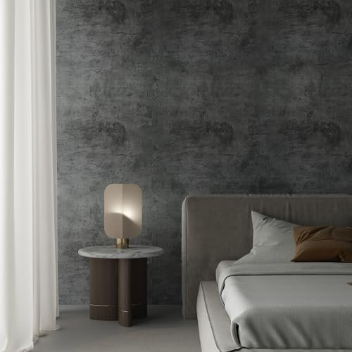 TOTIO 48x157in Extra Wide Grey Concrete Effect Vinyl Self Adhesive Wallpaper Cement Vinyl Wrap Gray Peel and Stick Contact Paper Matte Thick Waterproof Wall Sticker Furniture Sticker Retro Industrial
