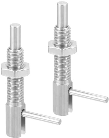QUARKZMAN 2 Pcs Pasador De Indexación Retráctil M8 Para Maquinaria | Pasador De Resorte De Acero Inoxidable Con Cerradura De Resorte Y Tuerca, Y Construcción Naval