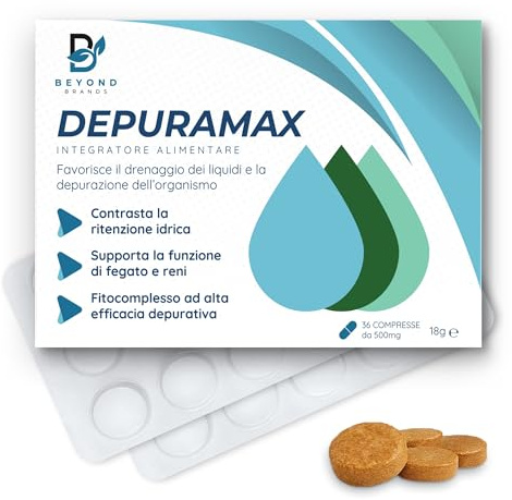 Detox Fegato ed Intestino Diuretico Drenante Forte con Bromelina Betulla Tarassaco Finocchio Centella Asiatica Orthosiphon Alta Efficacia e contro ritenzione Idrica Made in Italy