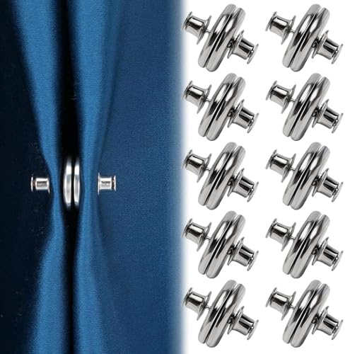 FAINCA 10 Par Gardinmagneter 2,5 cm Avtagbara Magneter Tiebacks Ljussäkra Gardiner Vattentät Rostfri Tiehållare för Vardagsrum Sovrum Badrum Kök