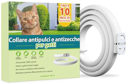 Collare Antiparassitario Per Gatti, Collare Antipulci Gatto Sicuro ed Efficace Realizzato Con Oli Essenziali Naturali, Collares Anti Pulci e Zecche Gatti Di Piccola Taglia, Medio e Grande