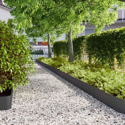 Genérico Bordes para césped 30 uds Acero Laminado frío Negro 20x103 cm,Bricolaje,Vallas de jardín,Ribetes y Bordes para jardín,Antracita,860160