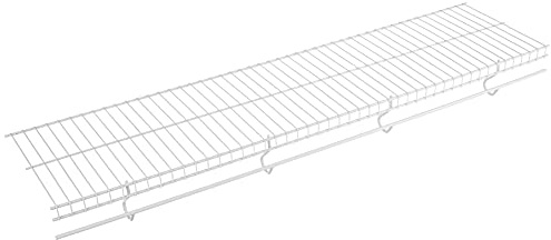 Rubbermaid Free-Sliding Wire Shelf, White, Adjustable Shelving with Free-Slide Design for Closet Organization System, 12”x 4’, 1 Pack