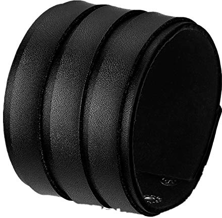 Flongo läderarmband för män stort brett läder äkta läder armband armband läderarmband manschett bälte svart brun silver punk rock biker motorcykelförare justerbar herr accessoarer