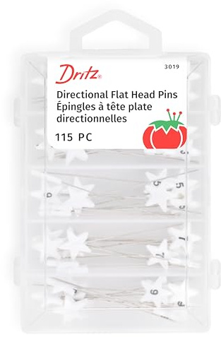 Dritz 3019 Flat Head Numbered and Directional Pins (115-Count) , White