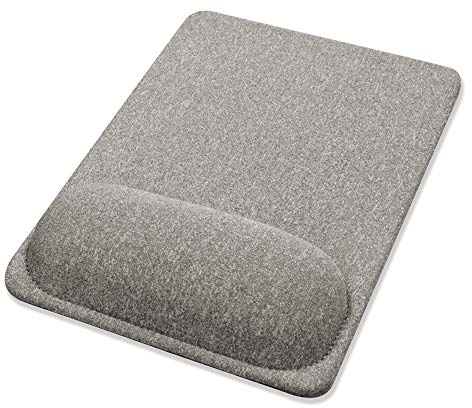 SenseAGE Mauspad mit Handgelenkauflage, Kompakte Ergonomische Mausmatte, rutschfeste PU-Lederbasis, Glatte Oberfläche für Präzise Steuerung, Geeignet für Laser- & Optische Mäuse, 225 x 155 mm, Grau
