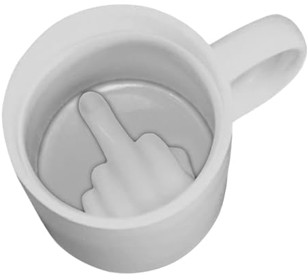 Mug_Upyour Tasse Up Yours - Tasse en céramique amusante avec doigt d'honneur - Cadeau hilarant et impoli pour cette personne spéciale !