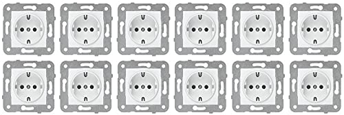 Voxura Concept Schuko-Kombisteckdose 12er Set 50 x 50 mm weiß