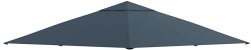 Outsunny Techo de Repuesto 300x300 cm para Cenador de Jardín Cubierta de Repuesto de Gazebo Pabellón Exterior con 8 Orificios de Drenaje y Ventilación Gris
