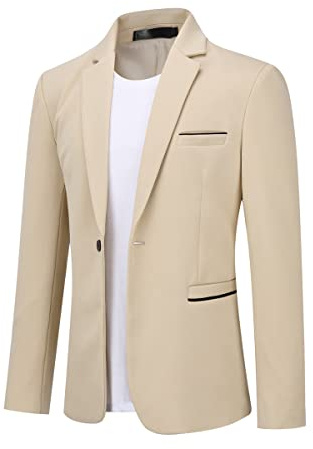 Allthemen Blazer Chaqueta de Traje para Hombre diseño Ajustado con botón de veston Blazer para Hombre Elegante Formal para Bodas Negocios y veladas Marrón 3XL