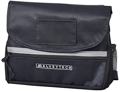 AlveyTech Saddle Bag for Mobility Scooter, Wheelchair, & Electric Power Chair (Small, Black) - Accessories Holder Armrest Side Pouch Storage Organizer Bags for Adults, Water-Resistant, Easy Install