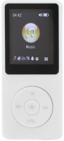 Mp3 Player MP4 Player, Ultra Thin 1.8 Inch LCD Portable Lossless Mp3 Music Player with HD Speaker, FM Radio, Voice Recorder and E Book, MP4 Player with Earphone for Kids Adults (White)