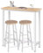 WOLTU Conjunto de Mesa de Bar y 2 Taburetes, Muebles de Comedor, Mesa Alta y Taburetes de Bar, Barra Cocina y Salon, 100x40x100 cm, Metal + MDF, Roble Claro