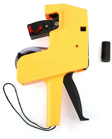ANGGREK Price Labeler Retail Tool Handheld Labeling Device 8 Digit Printing Smooth Operation Lightweight Compact with Currency Symbols for Retail Stores (Yellow)