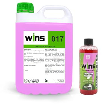 VINFER- WINS017 –Limpiador Magnolia| Pack Ahorro: Garrafa 5L + Concentrado 250 ml | Rinde 10 Litros Totales | Limpieza Neutra con Fragancia Floral Elegante | 100% Made in Spain
