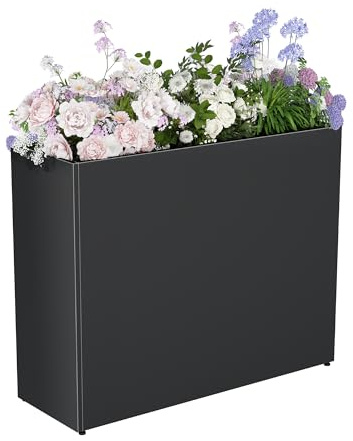 Jacklin F Vaso Di Fiori Grande In Acciaio Inossidabile Resistente Alle Intemperie – Cassetta Per Piante Regolabile (Altezza a 3 Livelli) Con Fori Di Drenaggio