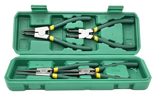 Pinza para anillos | Para anillos de seguridad interiores y exteriores y anillos de seguridad de resorte | Alicates multifuncionales - para ingeniería automotriz, construcción, mecánica, talleres