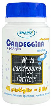 Candeggina in Pastiglie - effervescente, forte potere igienizzante - 1 flacone 40 pastiglie (Neutra)