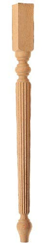 Piede da tavolo in legno tornito. Cannelé - 750 x 54 x 54 mm (141R)