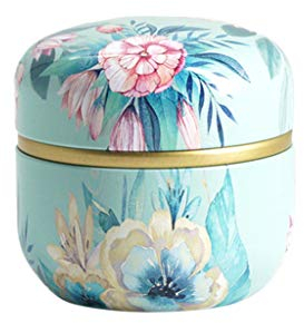 Museourstyty Floral Mini Tin Box Tea Coffee Candy Storage Box Round Metal Case Japanese Style Portable Gift Box