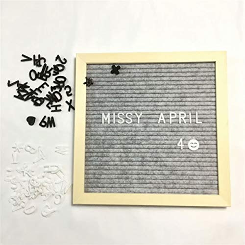 FBSHOP(TM) Letterboard-Fotorahmen, veränderbares Filz-Memo-Board-Set, 920 Zeichen, Holzständer und Tasche - 10x10 Buchstaben Tafel Buchstabenbrett Rillentafel Perfektes Nachrichtenschild