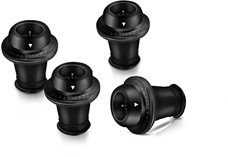 WIWONEY Tappo da vino a vuoto, set 4 unità, silicone, nero