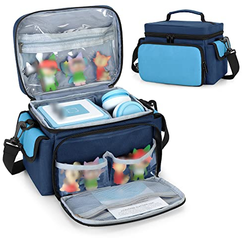 LoDrid Tasche Kompatibel mit Toniebox, Tragetasche für Audioplayer Starter Set mit Griff und Schultergurt, Zubehör Organizer, Blau, Nur Tasche (Patentiertes Design)