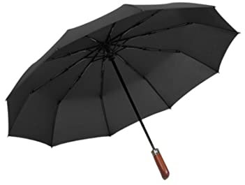 SERUMY Mini Mubrella 16 Ribs Large Umbrella Strong Fully Automatic Sunshade Rain Umbrella Men Women Luxury Business Male Windproof Folding Umbrellas-10Ribs Black
