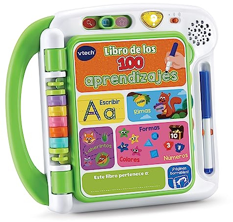 VTech - Libro de los 100 aprendizajes, Juguete Educativo Interactivo para niños +3 años, Aprende a Escribir, Versión ESP