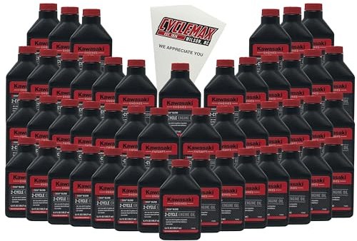 CYCLEMAX Forty Eight Pack Compatible with Kawasaki KTech 2-Cycle Two Stroke Engine Oil 6.4oz 99969-6084 Contains Forty Eight Bottles and a Funnel