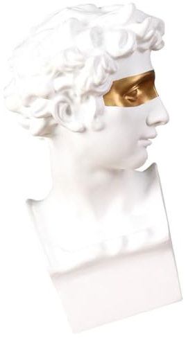 DECHOUS Büstenstatue aus Kunstharz Klassische griechische Figur Tischdekoration buchattrappe Vintage-Dekoration für zu Hause Golddekor zarte David-Statue Skulpturen und Figuren fein