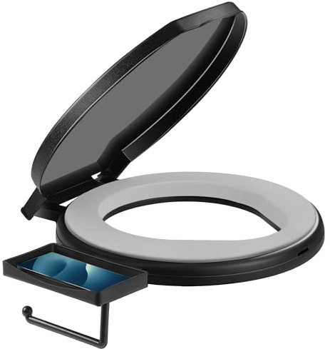 TRIPTIPS Portable Toilet with Soft Cushion, 5 Gallon Rotatable Lid, Adults and Kids Camping Toilet Seat for 5 Gal Bucket