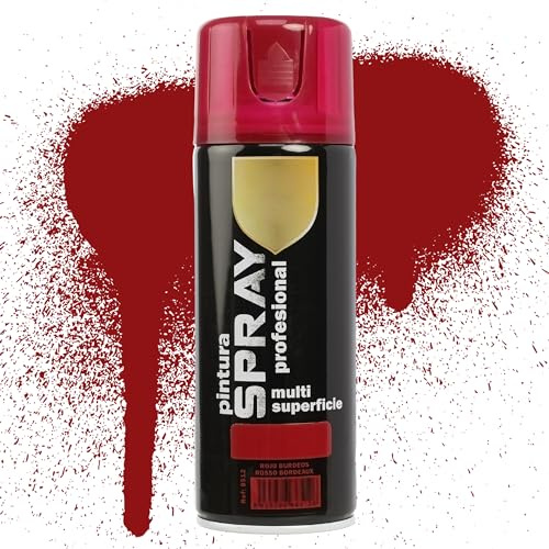 Etrexonline Pintura Spray Multicolor Profesional | 400ml | Adecuado para Metal, Madera & Plástico | Rojo Burdeos | Secado Rápido | Paquete de 1