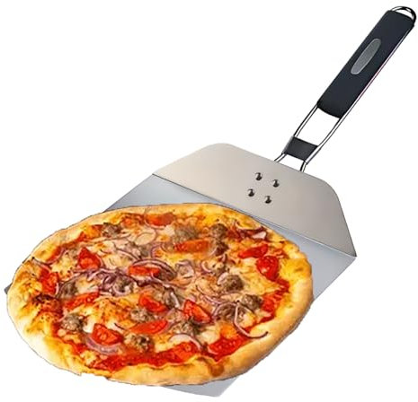 IQHLXN Pala per pizza, bucce per pizza in metallo, acciaio per forno, paletta per pizza. Strumenti essenziali da cucina per realizzare croste perfette per pizza, bucce per pizza (25,4 cm)