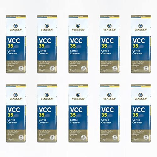 VENESSA Coffee Creamer VCC35-10 x 1kg Kaffeeweißer, hochwertiger Kaffeeweißer für Vending Automaten, hohe Weißkraft, leicht löslich, Aromaschutzbeutel
