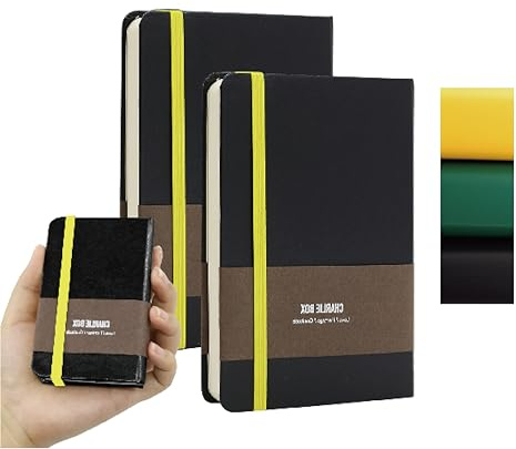 TUNJILOOL Lot de 2 Carnets à Points A7 - Couverture Cuir Rigide, 192 Pages Papier Épais 80GSM, Bande Élastique et Poche pour Idées/Croquis/Notes