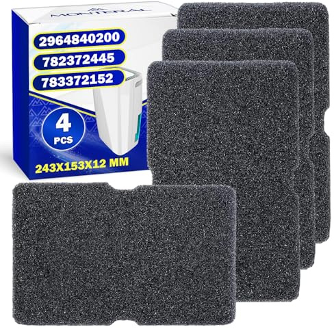 4 stycken svampfilter för torktumlare 243 x 153 x 12 mm med originalkod 2964840200 för Beko för Blomberg - MONTERAL
