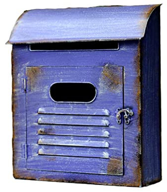 XYQUTQMK Buzón de Correo Vintage para Montar en la Pared, decoración de jardín, buzón de Metal Verde/Morado, Estilo Shabby Chic, buzón de Correos Estilo Country Americano, 26 x 8 x 30 cm