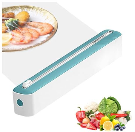 Cling Film Dispenser and Cutter,2 in 1 Cling Wrap Cutter,Clingfilm Dispenser with Cutter,Plastic Wrap Tin Foil Dispenser and Cutter, Professional Foil and Cling Film Ddispenser for Home, Kitche