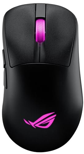 ASUS ROG Keris II Origin Mouse Gaming Wireless, Sensore Ottico AimPoint Pro 42K, Tasti ROG Micro Switch II, Ricevitore ROG Omni, 5 Pulsanti Programmabili, Ergonomico, Solo 64 g di Peso, Nero