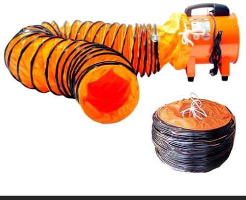 Ventilador de extracción y ventilación, ventilador multiusos, manguera flexible de PVC para conductos, conducto de extracción para sótanos, talleres, almacenes y espacios confinados(40cm,10m)
