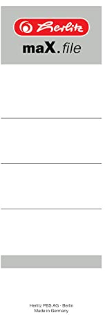 Herlitz 5966106 Rückenschild 60 x 190 mm für 8 cm-Ordner, selbstklebend, 10 Stück, weiß