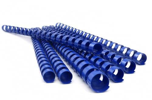 Pavo - Premium plastbindningsryggar 6 mm A4 blåa, 100-pack, 21 ringar, binder upp till 20 ark - 8001699