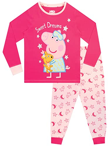 Peppa Wutz Schlafanzug | 100% Baumwolle Schlafanzüge Für Mädchen | Langarm Pyjama Kinder 104