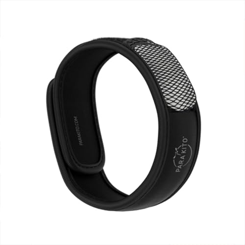 PARA'KITO Mosquito Repellent Bracelets, Bug Repellent Bracelets, Natural Essential, Spray Alternatives for Beach, Camping, Hiking (Black)