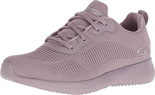 Skechers Women's Bobs Squad Tough Talk Sneakers, Mauve Engineered Knit, 8 UK